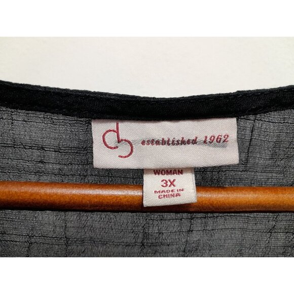 Womens Lagenlook Embroidered Hippie Boho Tunic Top Black Size 3X - Picture 5 of 6